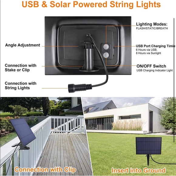 New Solar Outdoor Lights, RGB+2700K Waterproof Dimmable Shatterproof S14 Bulbs - Picture 6 of 10